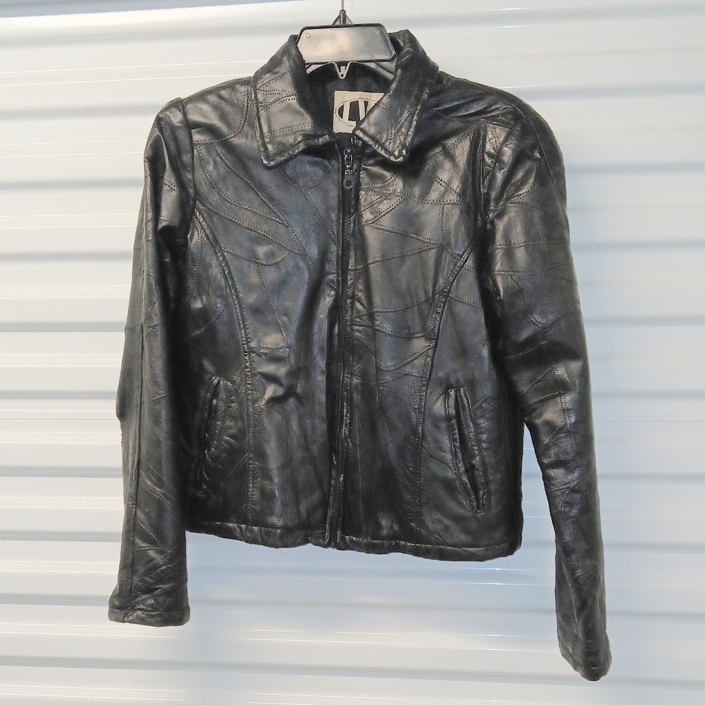 Womens Leather Works Black Leather Jacket Size Med